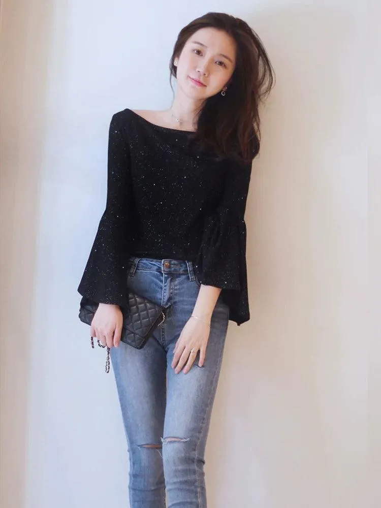 Shimmering Sequin Embellished T-shirt: Sparkling Holiday Style