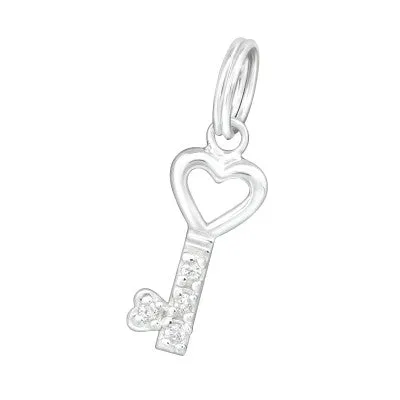 Silver Sparkling Key Bracelet