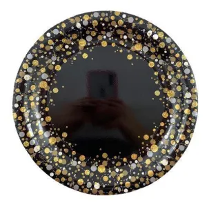 Sparkling Black & Gold Dinner Plates