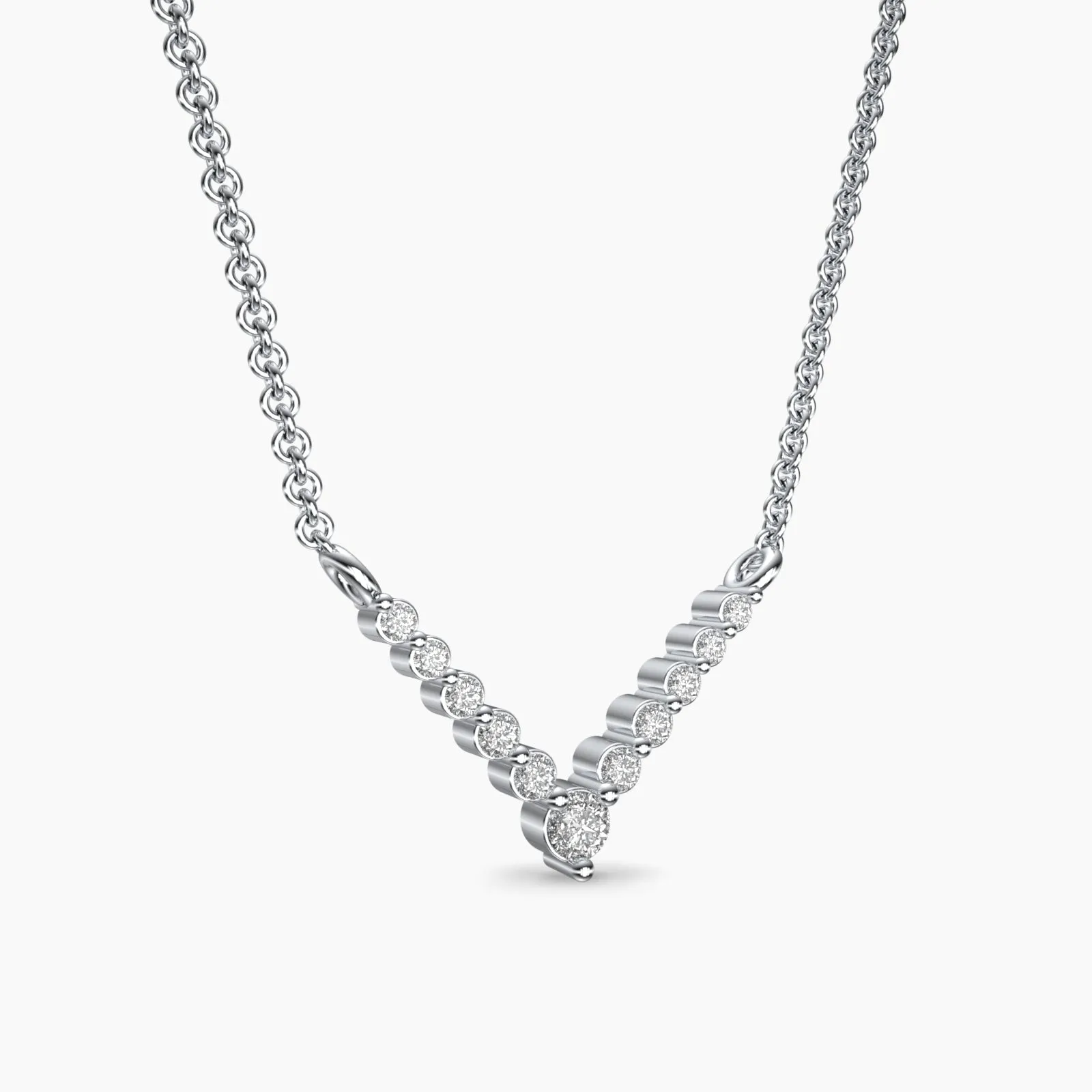 Sparkling Bow Diamond Pendant Necklace