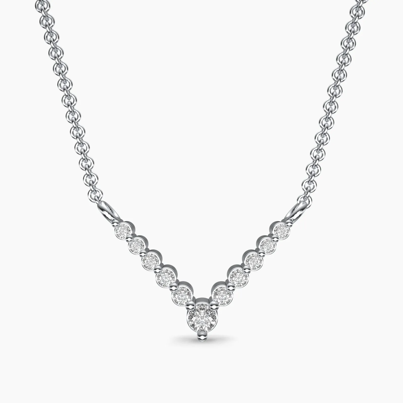 Sparkling Bow Diamond Pendant Necklace