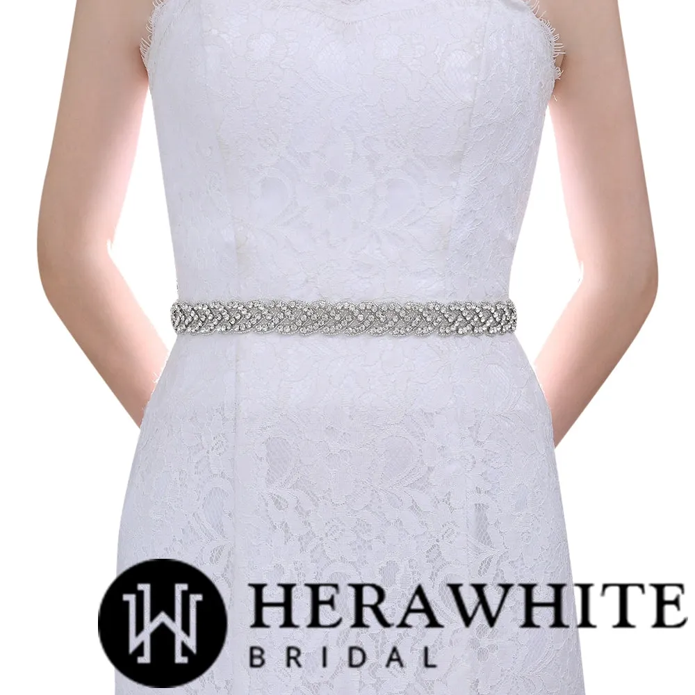 Sparkling Crystals Bridal Sash