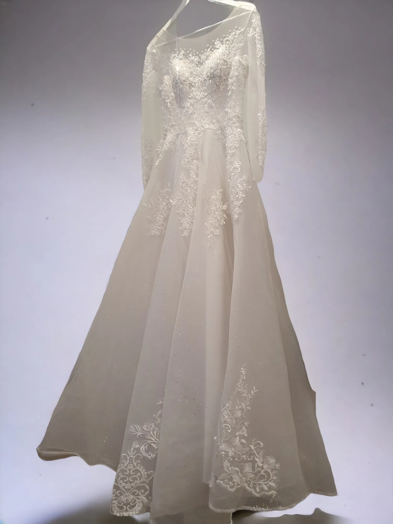 Sparkling Long Sleeve Princess Gown