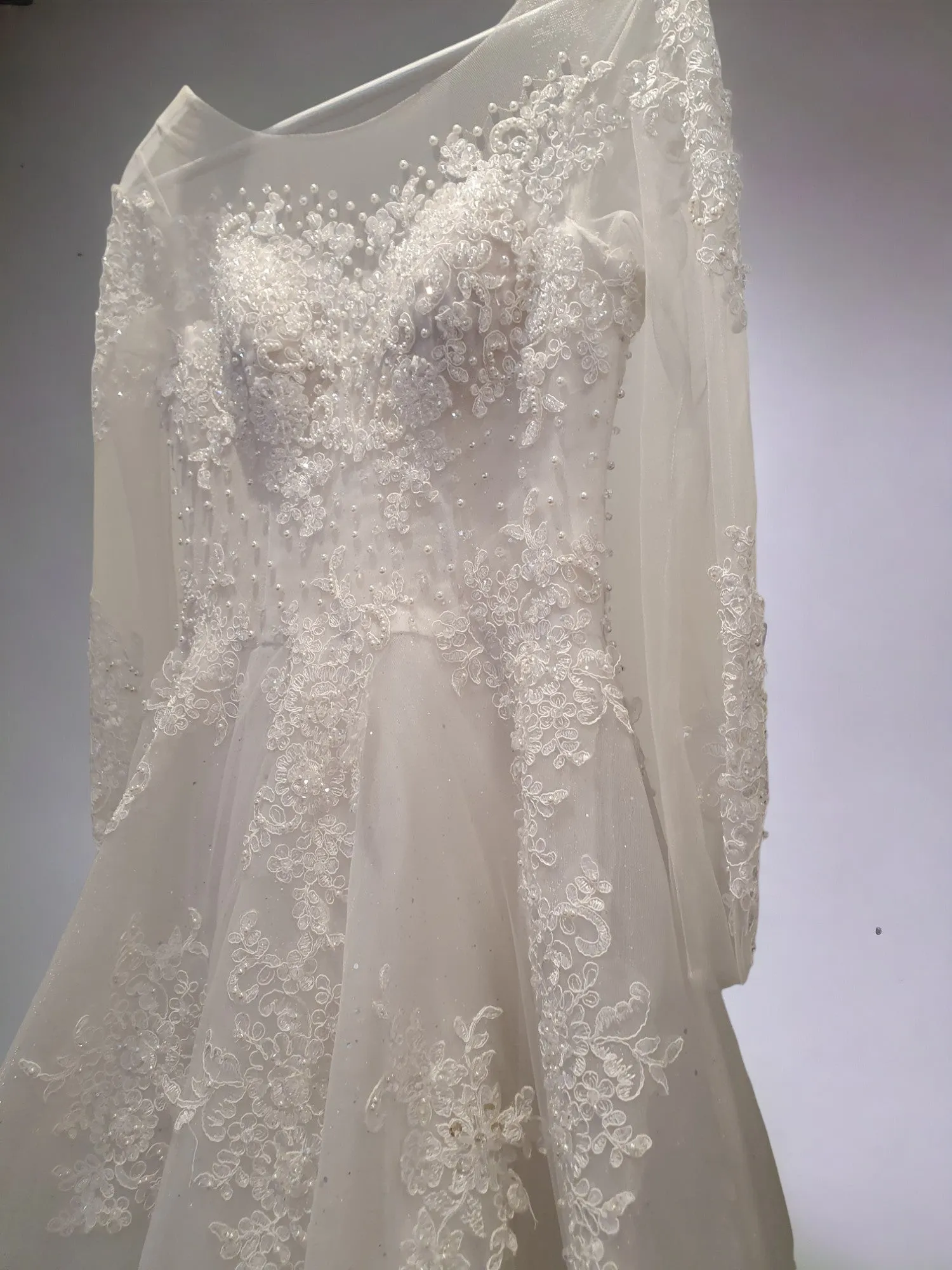 Sparkling Long Sleeve Princess Gown