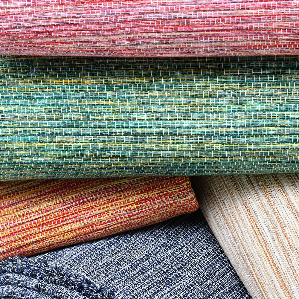 Tapis artisanal en fibres naturelles 200x150 - Bleu