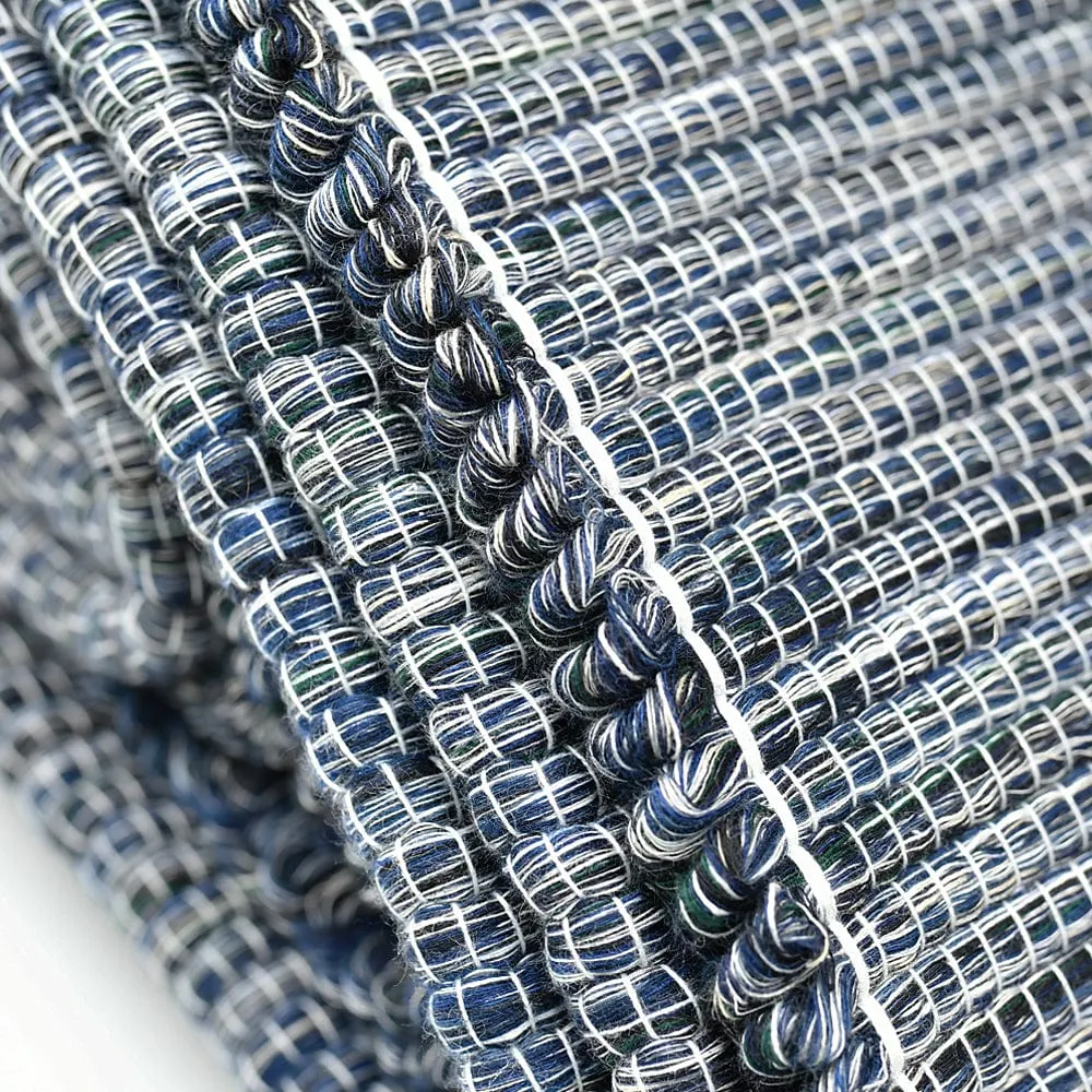 Tapis artisanal en fibres naturelles 200x150 - Bleu