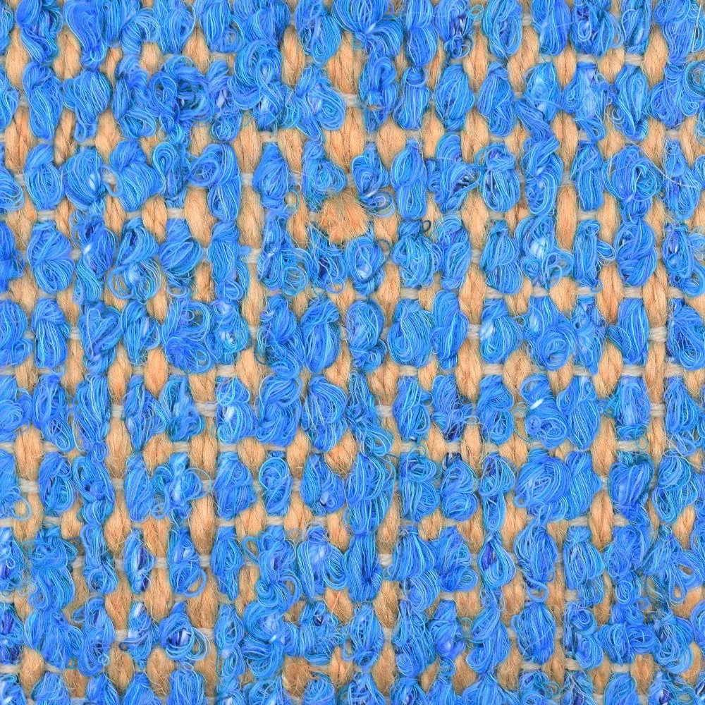 Tapis artisanal en sisal et coton 160x95 - Turquoise