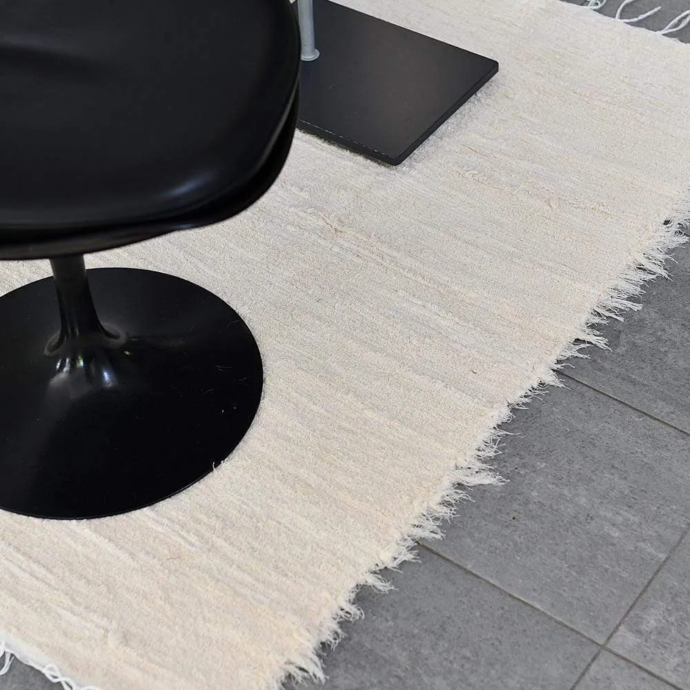 Tapis en coton Blanc écru