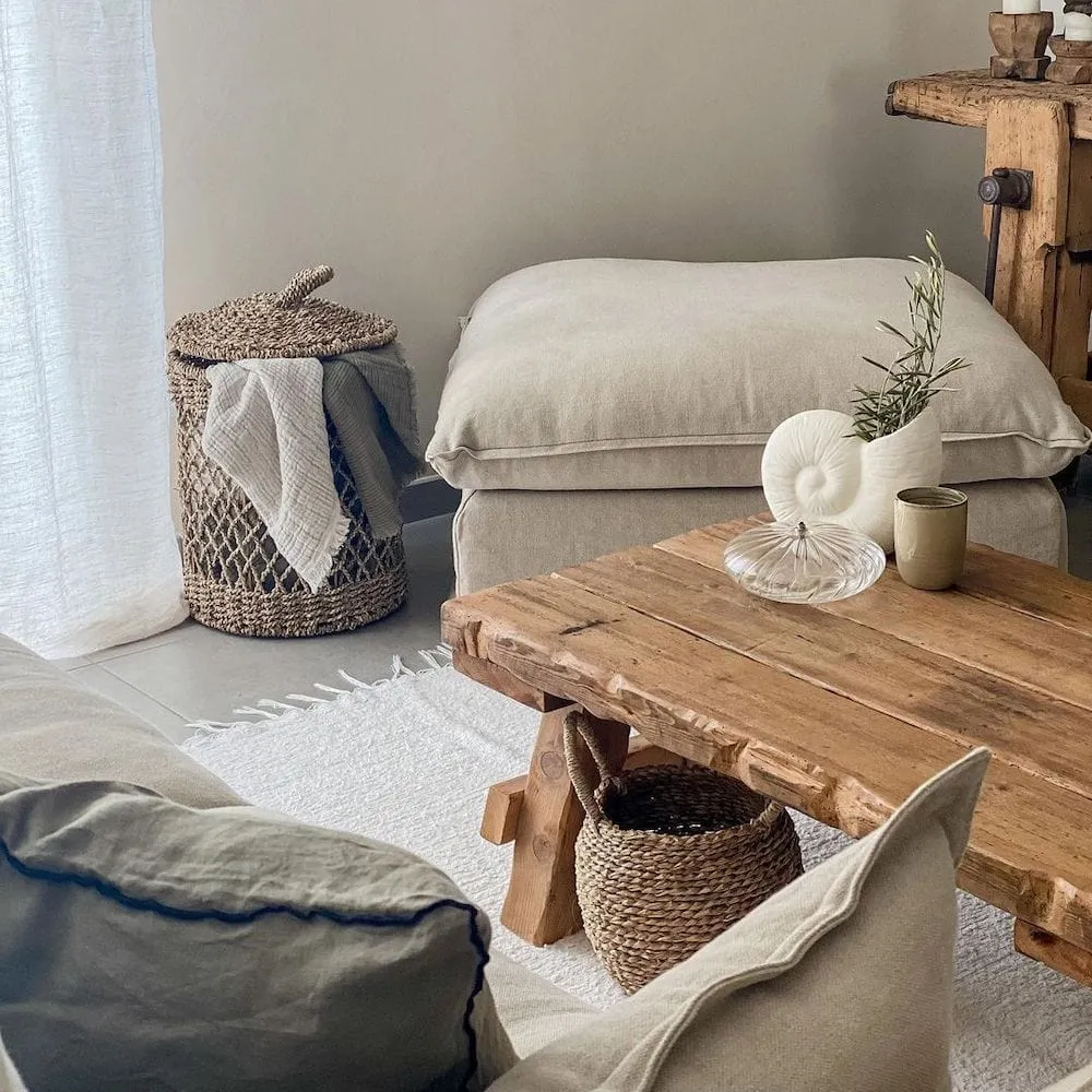 Tapis en coton Blanc écru