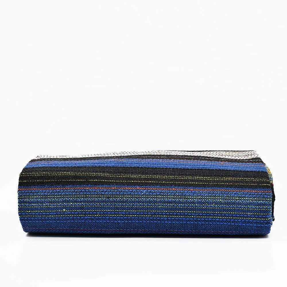 Tapis fin en coton 210x150 - Bleu dur