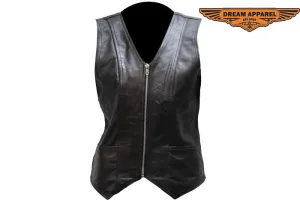 Womens Soft Touch Leather Classic Style Vest Womens Soft Touch Leather Classic Style Vest