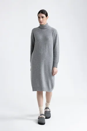 Wool, silk, cashmere dress with sequins