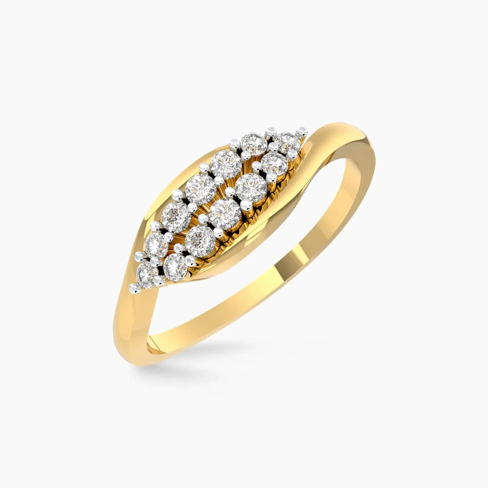 Yellowgold Sparkling Diamond Ring