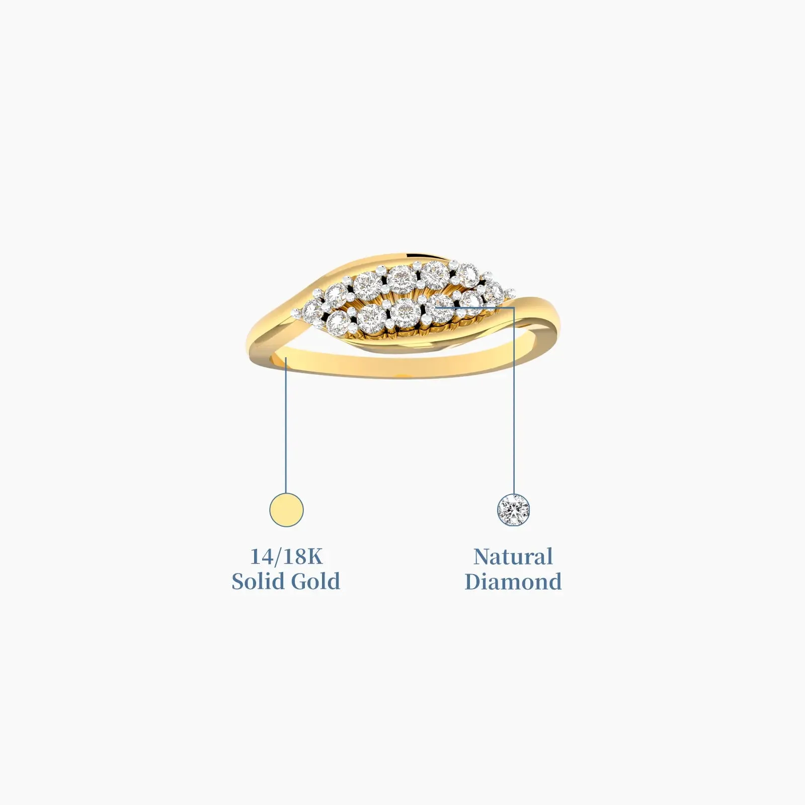 Yellowgold Sparkling Diamond Ring