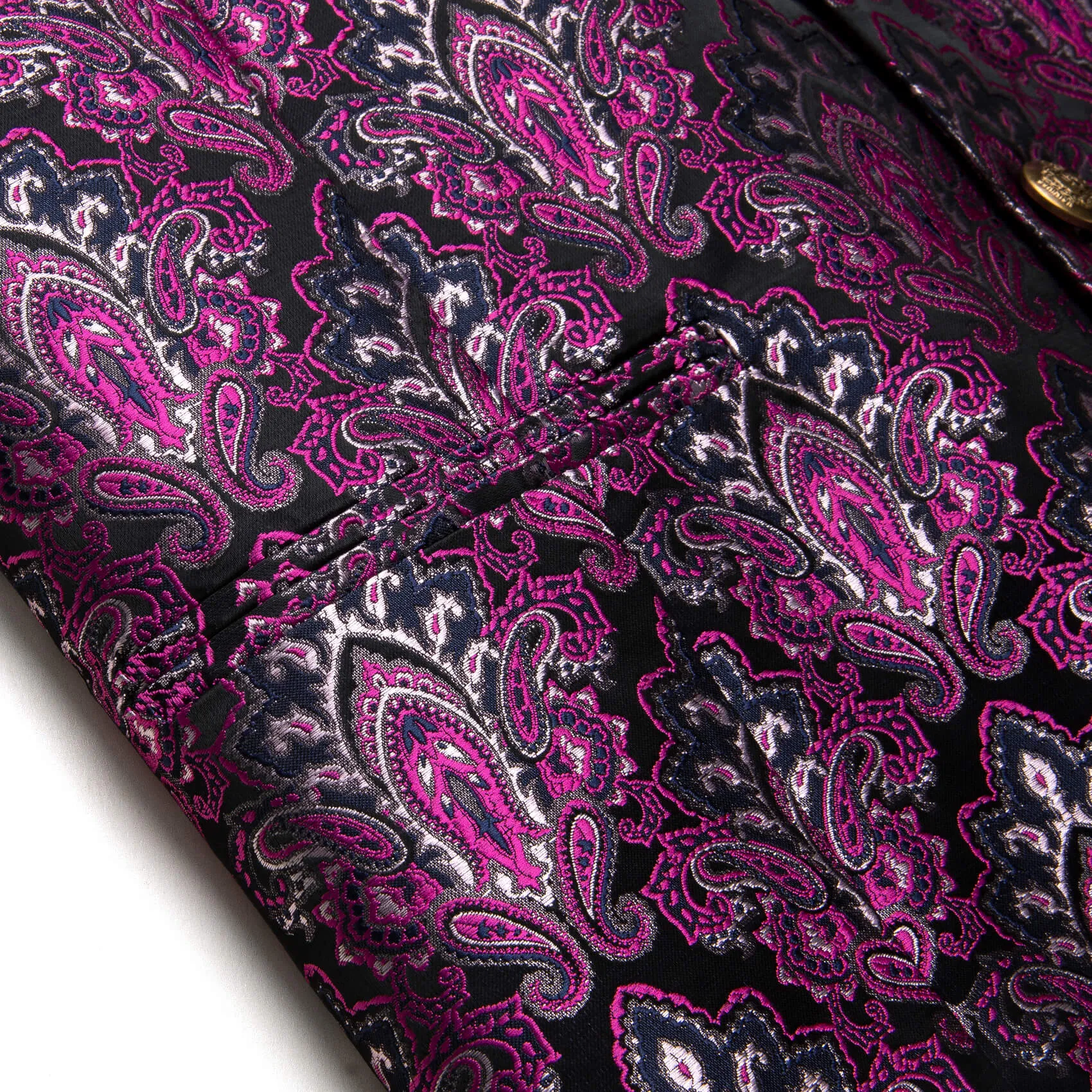 YourTies Purple Paisley Men's Vest Necktie Handkerchief Cufflinks Set