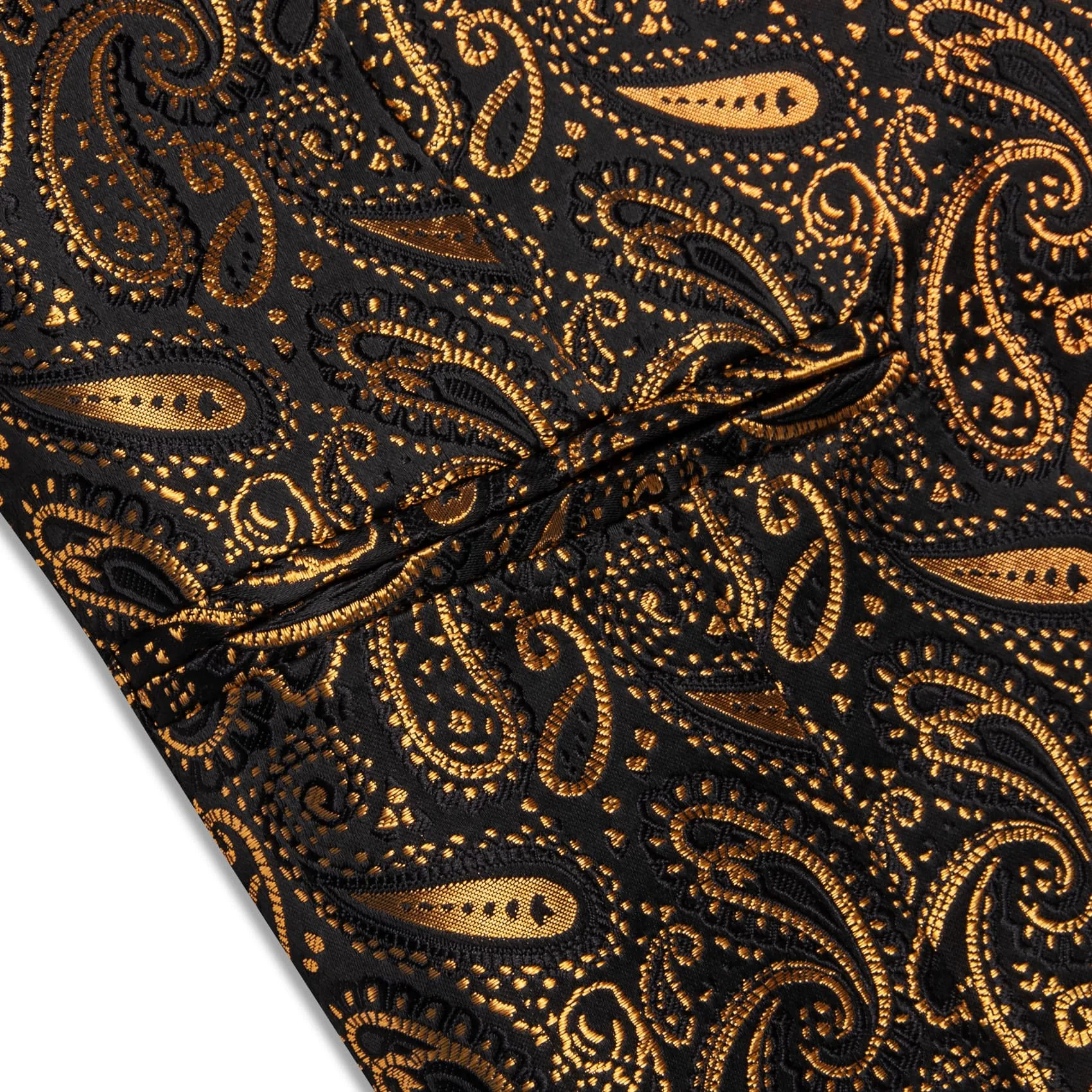 YourTies Wedding Vest Black Gold Paisley Men's Waistcoat Necktie Set